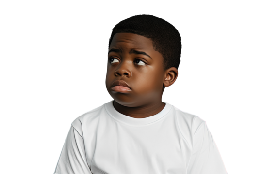 Close up of a worried african boy