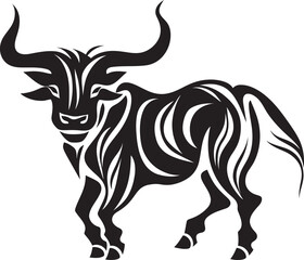 Pacific Power Vector Bull in Tahiti Theme Exotic Elegance Tahitian Bull Graphic Symbol