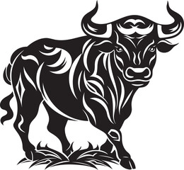 Island Majesty Tahitian Bull Graphic Logo Pacific Pulse Bull Icon in Tahiti Style