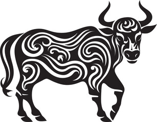 Tropic Toros Tahiti Style Bull Vector Logo Island Bull Tahitian Inspired Vector Logo Design