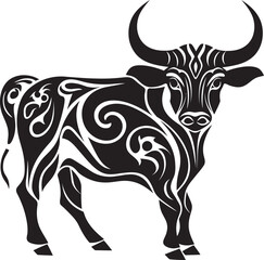 Tribal Tradition Vector Bull Emblem Inspired by Tahiti Virtual Vision VR Goggles Vector Logo