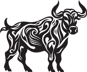 Pacifica Prowess Vector Bull Design with Tahiti Influence Tropical Taurus Tahiti Style Bull Logo Icon