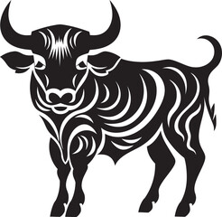 Island Impression Tahitian Bull Vector Symbol Tribal Tropics Bull Graphic Emblem in Tahiti Style