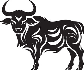 Tropical Taurus Tahiti Style Bull Logo Icon Island Impression Tahitian Bull Vector Symbol