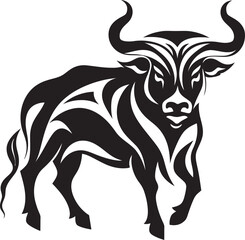 Island Bull Tahitian Inspired Vector Logo Design Pacific Bovine Tahiti Style Bull Icon