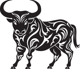 Pacifica Prowess Vector Bull Design with Tahiti Influence Tropical Taurus Tahiti Style Bull Logo Icon