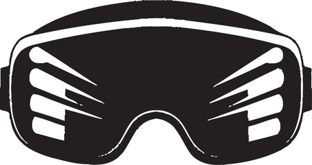 Obraz premium Digital Discovery VR Goggles Vector Emblem Virtual Vista Iconic Design with VR Goggles