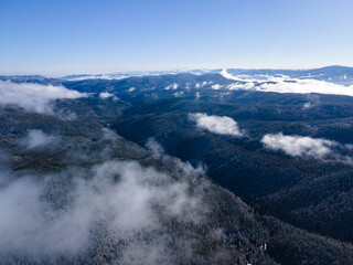 Aerial view of Rila mountain near Belmeken Dam, Bulgaria