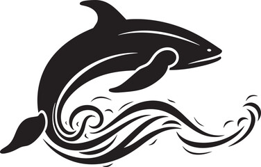 Whalescape Wonders Vector Logo Design for Ocean Enthusiasts Aquatic Majesty Iconic Whale Graphic Emblem in Vector Form