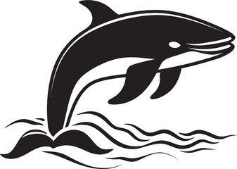 Aquatic Majesty Iconic Whale Graphic Emblem in Vector Form Marine Monarch Vector Logo Featuring Majestic Whales