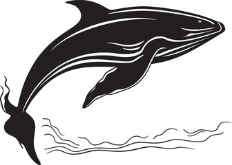 Whalesong Symphony Iconic Whale Graphic Emblem in Vector Art Maritime Magnificence Vector Logo Featuring Whale Majesty