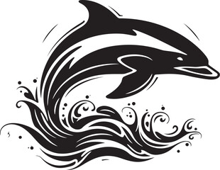 Aquatic Aura Whale Graphic Emblem in Vector Format Oceanic Majesty Vector Logo Featuring Majestic Whales