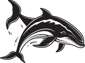 Maritime Magnificence Vector Logo Featuring Whale Majesty Whalesong Wonder Iconic Whale Design Symbolizing Ocean Harmony