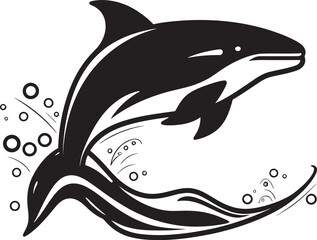 Leviathan Legacy Iconic Vector Logo Oceanic Opulence Whale Symbol Design