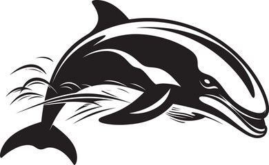 Aquatic Aura Whale Iconic Symbol Deep Blue Majesty Whale Vector Emblem