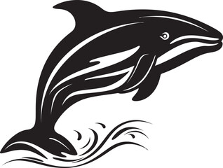 Deep Blue Majesty Whale Vector Emblem Cresting Currents Iconic Whale Logo Design
