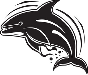 Whalescape Wonder Emblematic Icon Design Leviathan Legacy Whale Vector Symbol