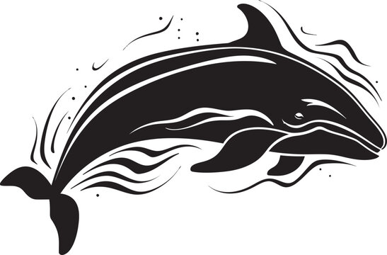 Cresting Currents Iconic Whale Logo Design Maritime Melody Vector Whale Icon