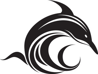 Aquatic Anthem Iconic Logo with Whale Deep Blue Majesty Emblematic Whale Vector