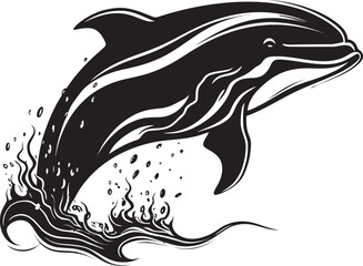 Aqua Allegiance Iconic Whale Emblem Design Oceanic Opus Emblematic Vector Whale