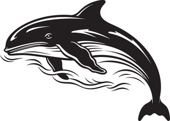 Deep Blue Majesty Iconic Whale Symbol Design Cresting Currents Emblematic Logo with Whale