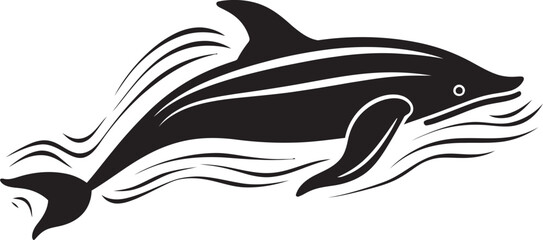 Ocean Oracle Iconic Whale Symbol Design Whalescape Wonder Vector Emblem with Whale