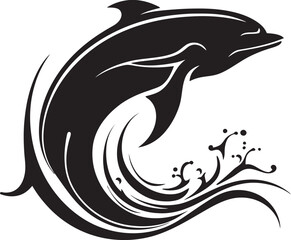 Nautical Nobility Whale Icon Design Blue Horizon Emblematic Whale Logo