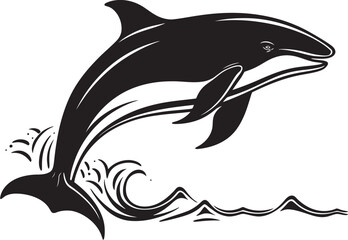Tranquil Tide Iconic Whale Emblem Soaring Seas Vector Logo Icon