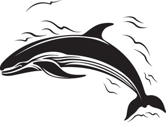 Tidal Triumph Iconic Vector Emblem Aqua Allegiance Whale Logo Design