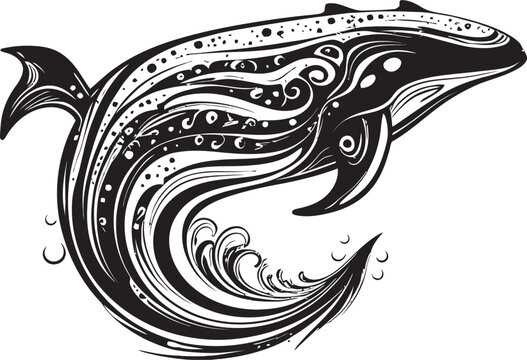 recommend clip art: Soaring Seas Vector Logo Icon Ocean Oracle Emblematic Whale Symbol