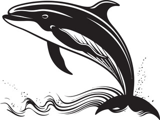 Azure Odyssey Iconic Vector Emblem Maritime Melody Whale Logo Graphics