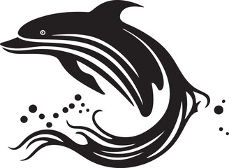 Celestial Cetacean Vector Logo Icon Soaring Seas Emblematic Whale Symbol