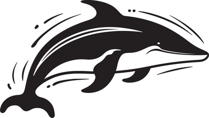 Fototapeta premium Whalesong Serenade Iconic Vector Emblem Nautical Nobility Whale Emblem Design