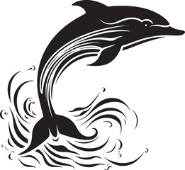 Fototapeta premium Tidal Triumph Emblematic Whale Logo Aqua Allegiance Iconic Logo Graphics