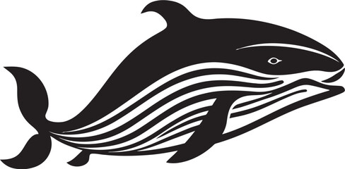 Deep Blue Majesty Vector Symbol Emblem Maritime Monarch Emblematic Whale Icon © BABBAN
