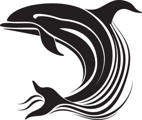 Maritime Magnificence Vector Logo with a Whale Whale Song Emblematic Design of the Deep