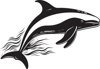 Aquatic Majesty Vector Logo Featuring a Whale Marine Monarch Whale Design Icon