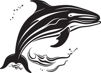 Nautical Nobility Vector Logo with a Whale Whale Wonder Graphic Symbol of the Ocean