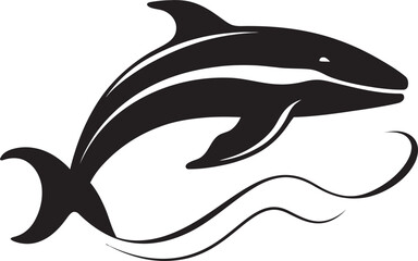 Aquatic Majesty Vector Logo Featuring a Whale Marine Monarch Whale Design Icon