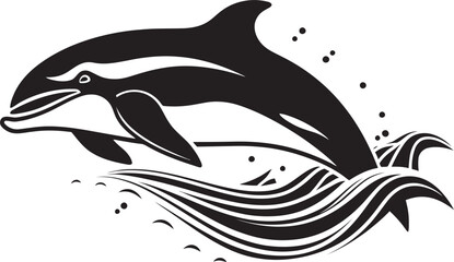 Whale Wonder Graphic Symbol of the Ocean Sea Sovereign Whale Vector Emblem Design