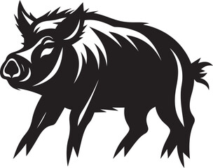 Rampant Roar Wild Boar Logo Emblem Thunderous Tusks Iconic Boar Vector Symbol