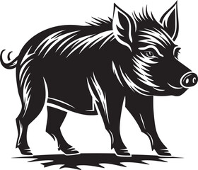 Roaming Rampage Wild Boar Emblematic Logo Boar Boldness Iconic Logo Graphics
