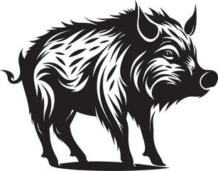 Feral Frenzy Iconic Boar Emblem Graphics Thunderhoof Tusker Wild Boar Vector Icon