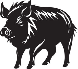 Wild Boar Fury Emblematic Logo with Boar Razorback Rampage Iconic Boar Symbol Design