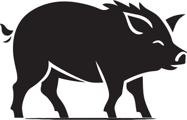 Boar Boldness Vector Emblematic Icon Tribal Tusk Iconic Logo with Wild Boar