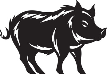 Feral Frenzy Emblematic Boar Vector Tusked Thunder Iconic Boar Symbol Design