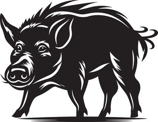 Rampaging Razorback Wild Boar Emblematic Logo Boar Battlecry Iconic Vector Symbol