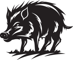 Beastly Boar Wild Boar Emblem Graphics Ferocious Front Emblematic Logo Design