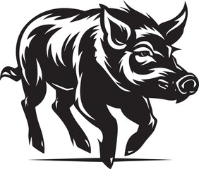 Boar Battlecry Iconic Vector Symbol Beastly Boar Wild Boar Emblem Graphics