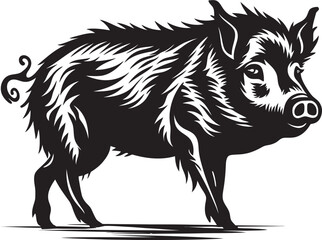 Tribal Tusk Iconic Logo with Wild Boar Thunderous Tusks Wild Boar Emblematic Design